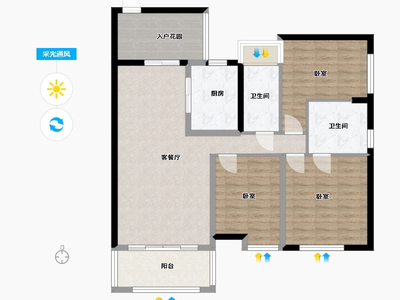 湖南省-怀化市-金达华府-95.15-户型库-采光通风