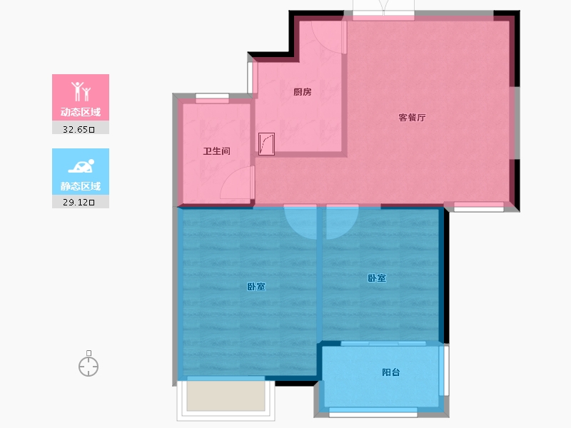 湖南省-常德市-万建紫庭-55.87-户型库-动静分区