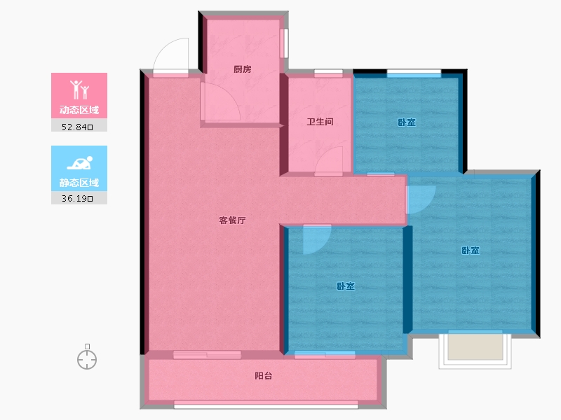 山东省-泰安市-奕珑·西周城-80.00-户型库-动静分区