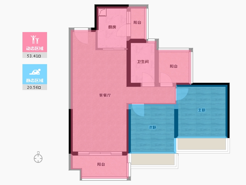 广东省-惠州市-惠州星河丹堤-65.00-户型库-动静分区