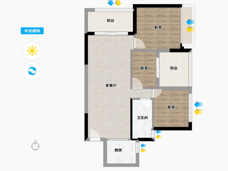 广东省-深圳市-新世界松风明月-67.76-户型库-采光通风