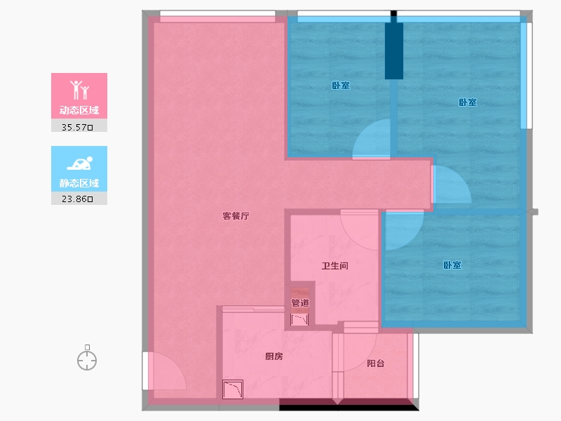 广东省-深圳市-碧桂园翠湖大厦-52.40-户型库-动静分区