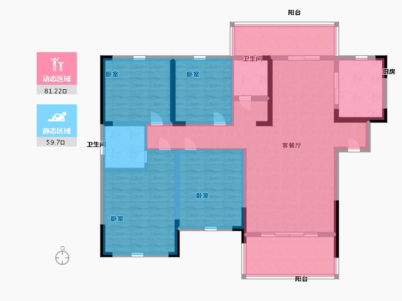 湖南省-怀化市-華園-125.99-户型库-动静分区