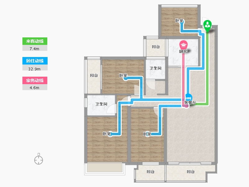 湖南省-怀化市-恒辉·今典广场-110.66-户型库-动静线