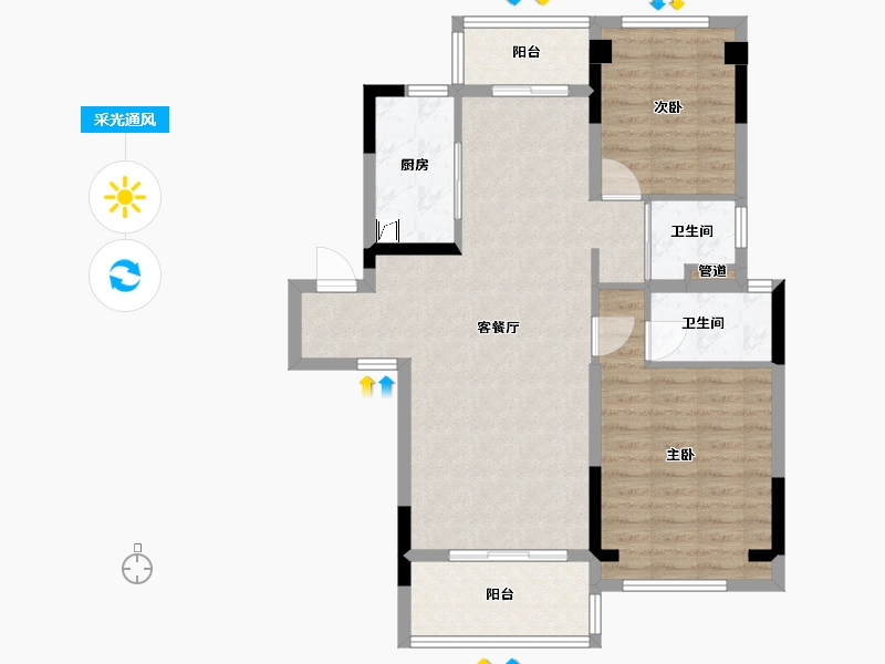 河南省-信阳市-碧桂园滨湖学府-86.51-户型库-采光通风