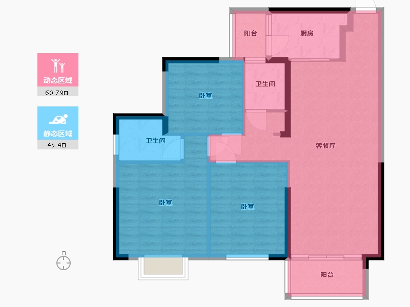 湖南省-常德市-大汉·澧水龙城-95.79-户型库-动静分区