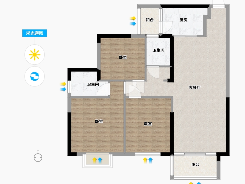 湖南省-常德市-大汉·澧水龙城-95.79-户型库-采光通风