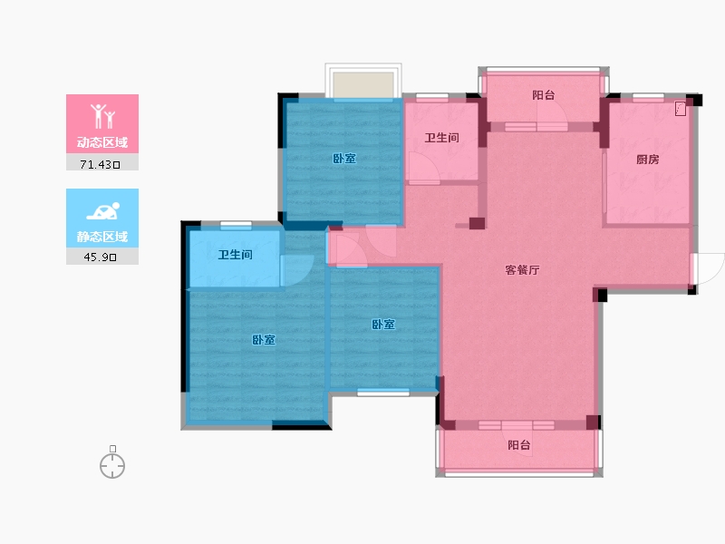 湖北省-武汉市-圣特立国际花园-105.46-户型库-动静分区