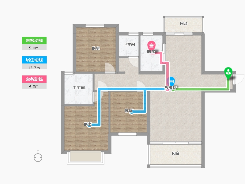 湖南省-常德市-六合清华圆-95.08-户型库-动静线