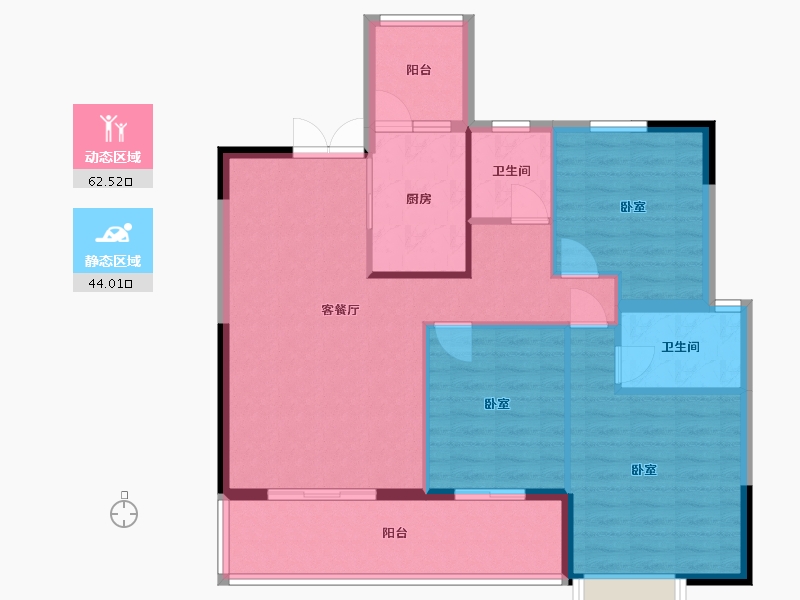 湖南省-郴州市-丽景华庭-96.67-户型库-动静分区