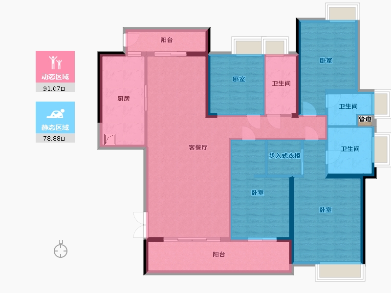 湖北省-武汉市-越秀国际金融汇-154.00-户型库-动静分区