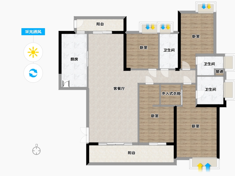 湖北省-武汉市-越秀国际金融汇-154.00-户型库-采光通风