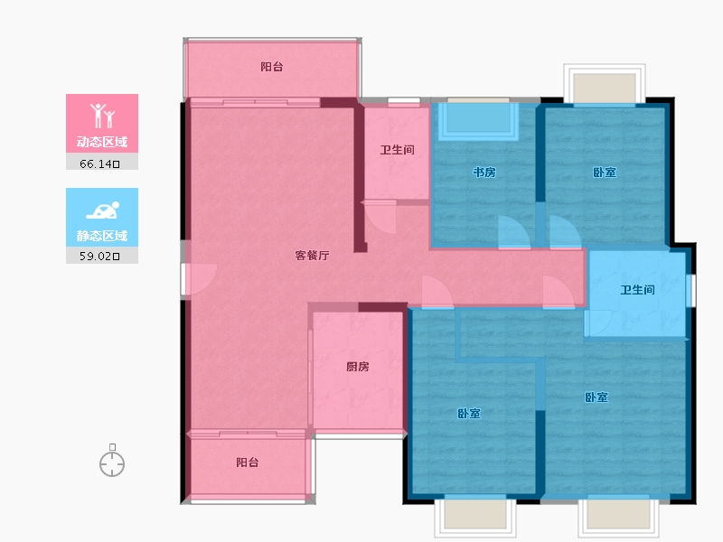 湖南省-常德市-大汉·澧水龙城-113.37-户型库-动静分区