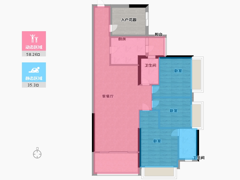 湖南省-郴州市-北湖中央公园-90.86-户型库-动静分区