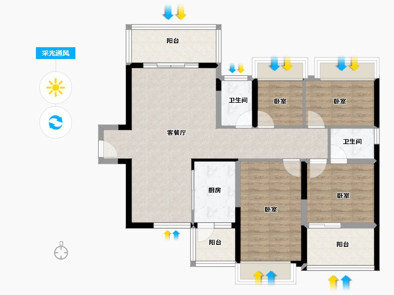 广东省-深圳市-新世界松风明月-96.48-户型库-采光通风