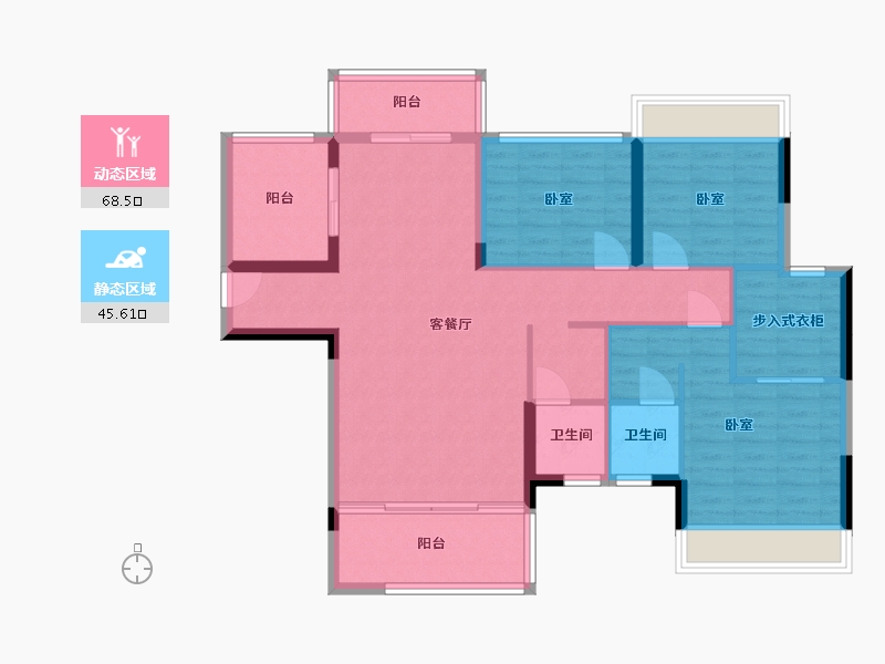 湖南省-常德市-六合清华圆-102.71-户型库-动静分区