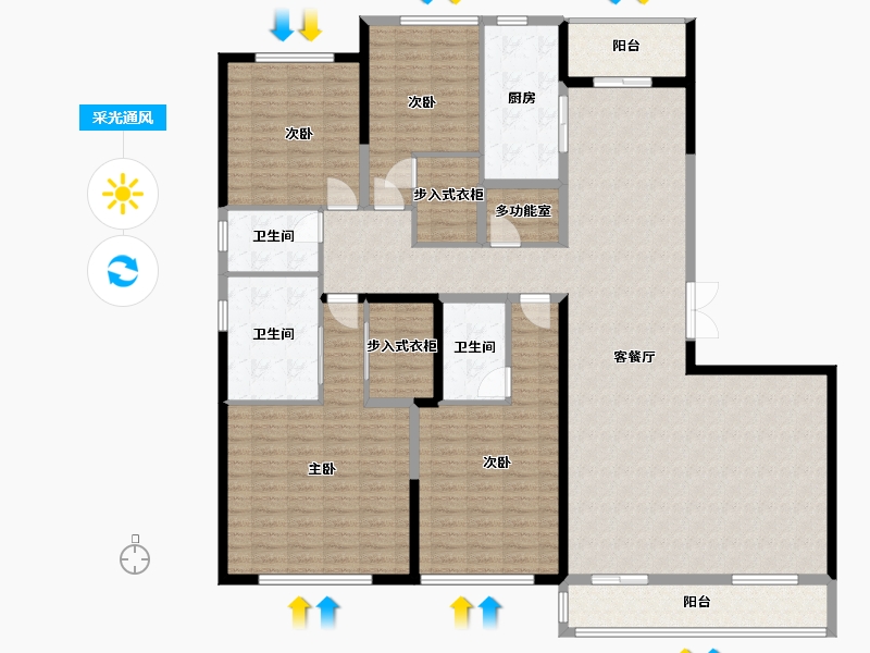 河南省-郑州市-融创御湖宸院-196.00-户型库-采光通风