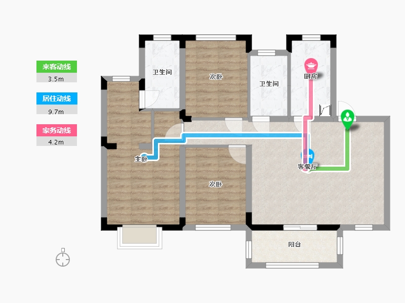 江西省-赣州市-新力帝泊湾二期-89.81-户型库-动静线