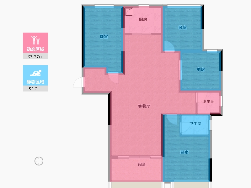 湖南省-娄底市-五江·碧桂园城市广场-103.78-户型库-动静分区