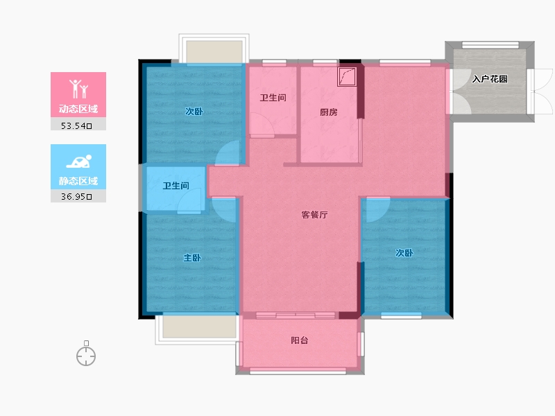 广东省-河源市-亿和城市广场-86.61-户型库-动静分区