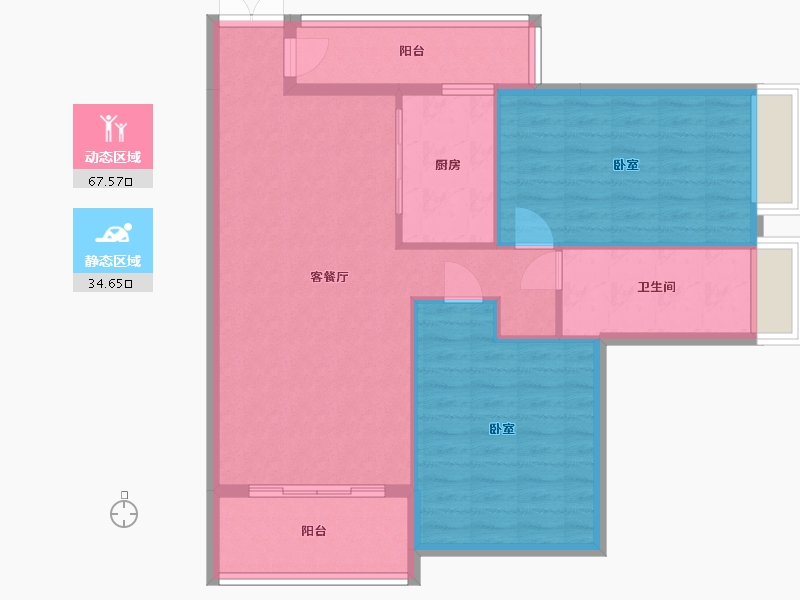 湖南省-郴州市-东禹麓峰春晓-93.13-户型库-动静分区