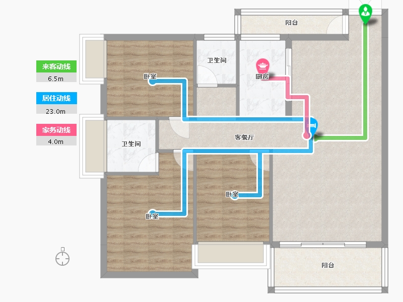 湖南省-郴州市-东禹麓峰春晓-99.58-户型库-动静线