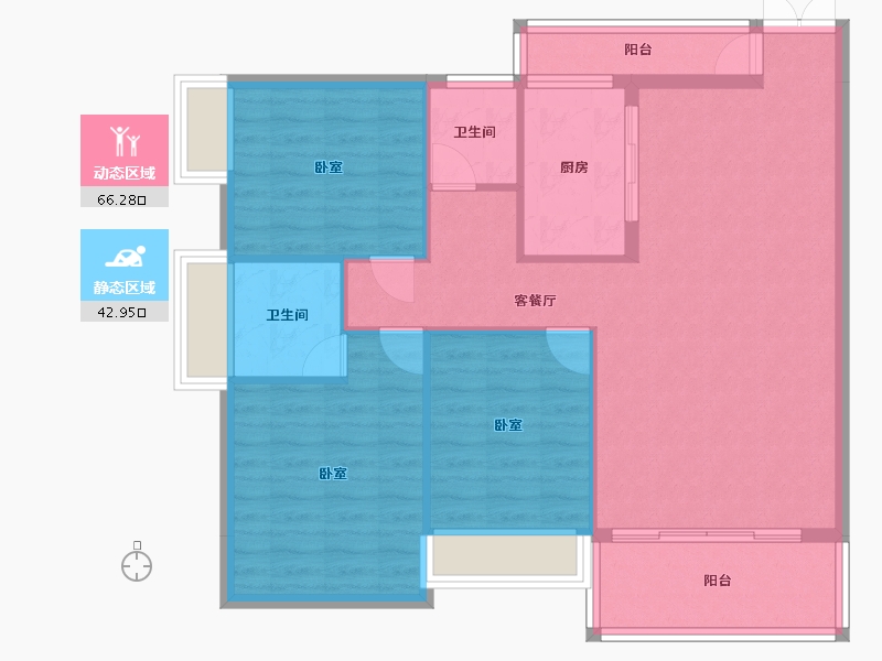 湖南省-郴州市-东禹麓峰春晓-99.58-户型库-动静分区