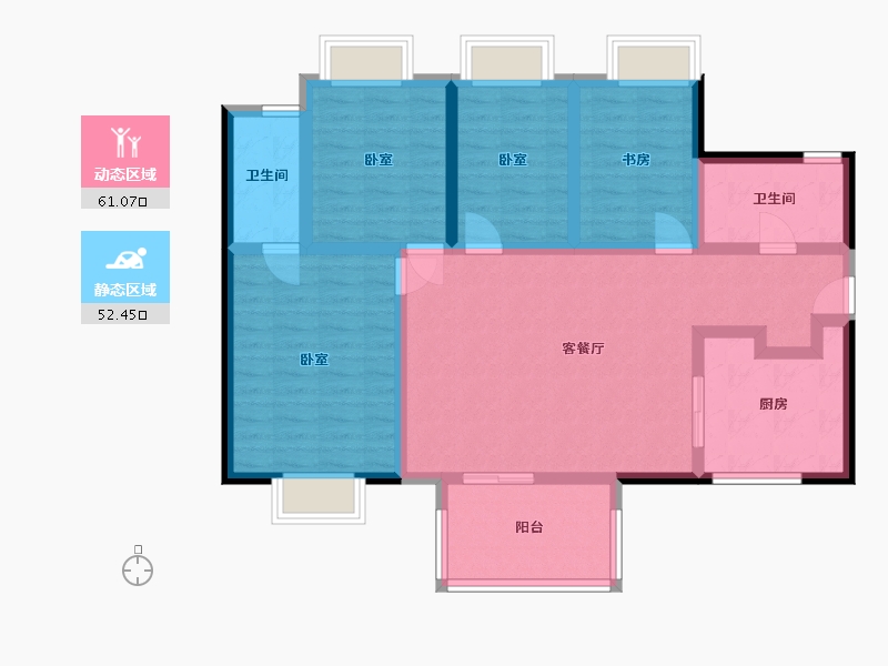 湖南省-长沙市-万科里梅溪郡-100.49-户型库-动静分区