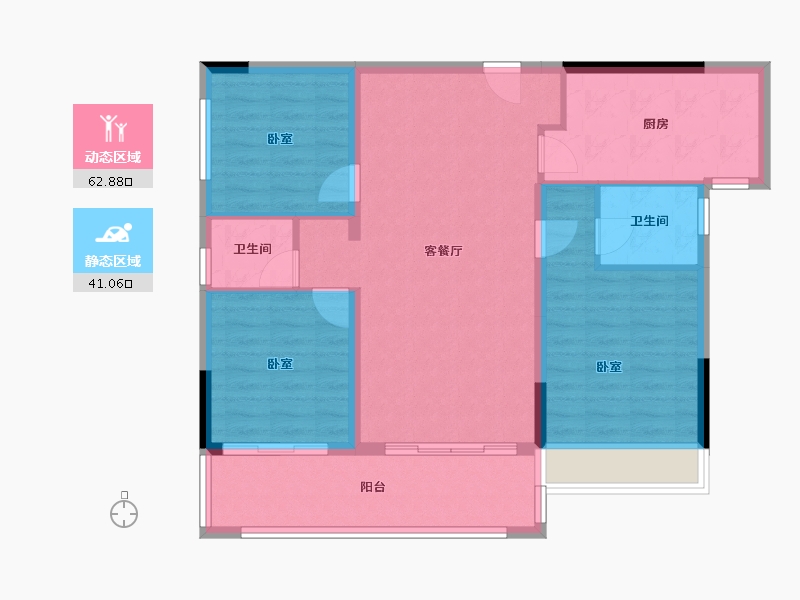 湖南省-岳阳市-御城华府-93.90-户型库-动静分区