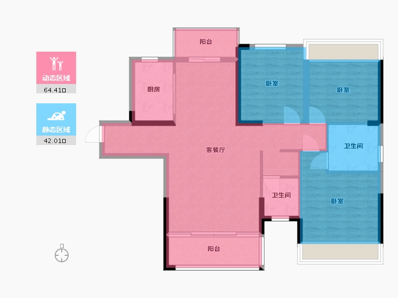 湖南省-常德市-六合清华圆-96.09-户型库-动静分区