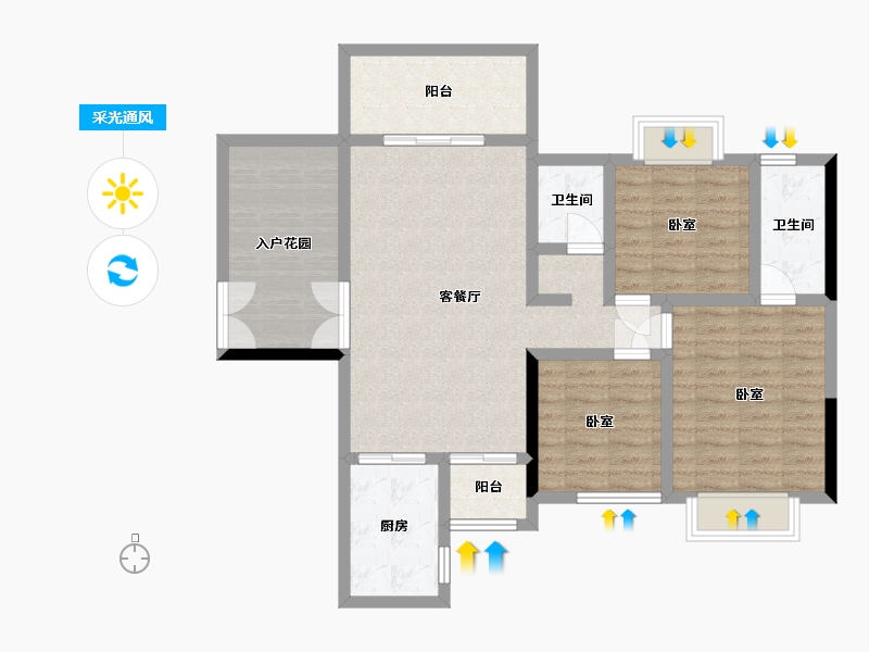 湖南省-长沙市-中南国际眼镜城-97.47-户型库-采光通风