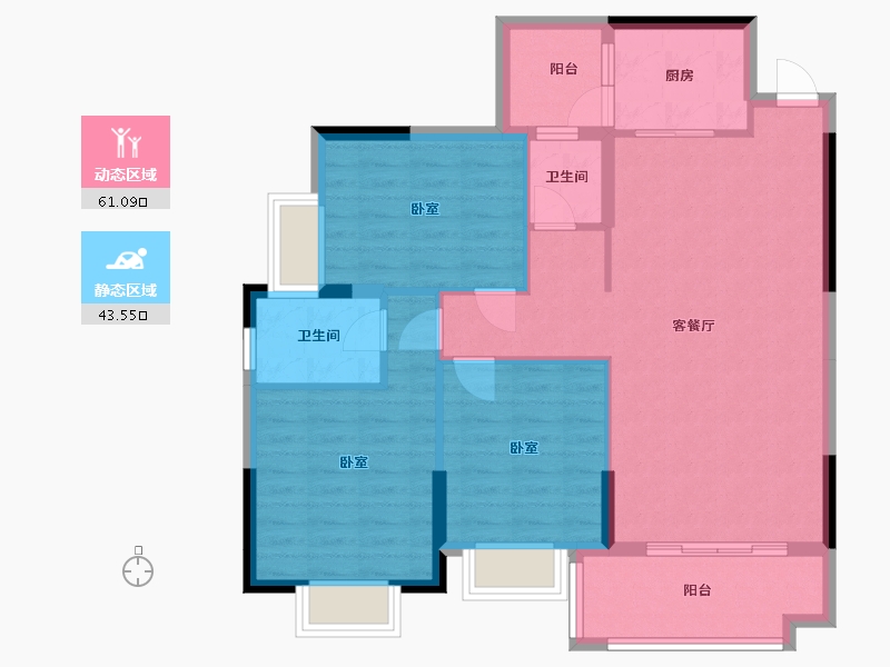 湖南省-郴州市-郴州馨河湾-94.54-户型库-动静分区