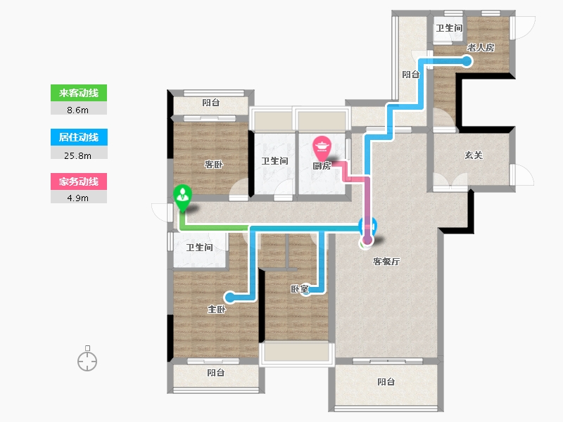 湖南省-娄底市-铁昇·资水原著-129.14-户型库-动静线