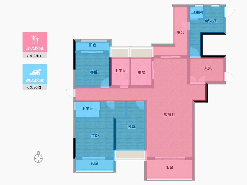 湖南省-娄底市-铁昇·资水原著-129.14-户型库-动静分区