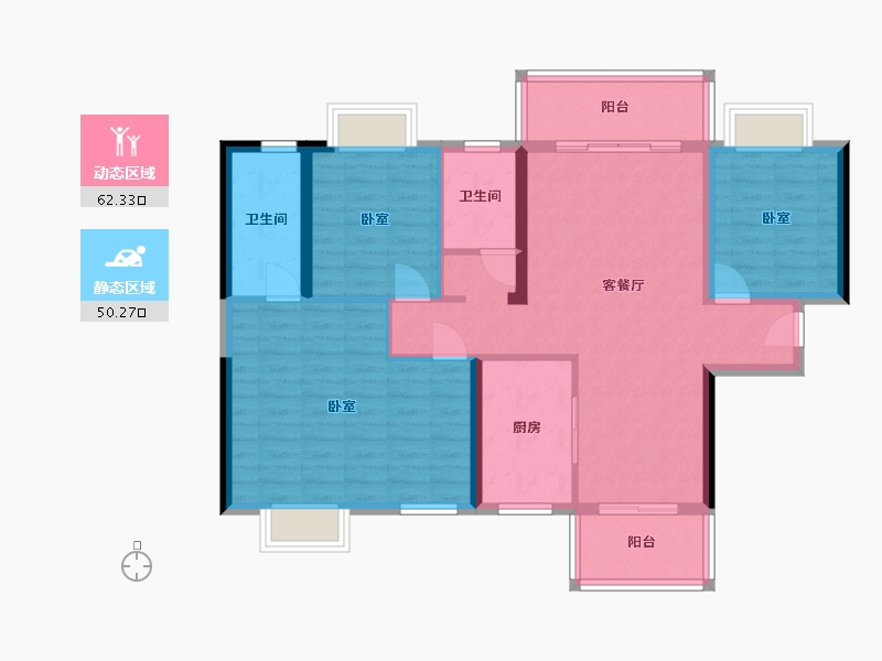 湖南省-常德市-大汉·澧水龙城-101.17-户型库-动静分区