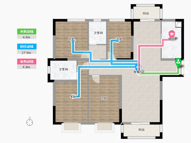 河南省-信阳市-银河湾Ⅱ京九名府-134.00-户型库-动静线