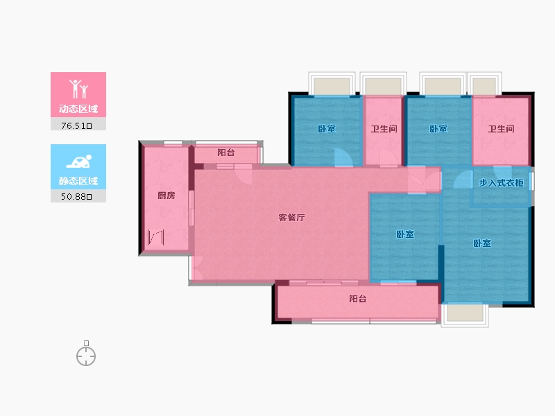 湖北省-武汉市-越秀国际金融汇-114.11-户型库-动静分区