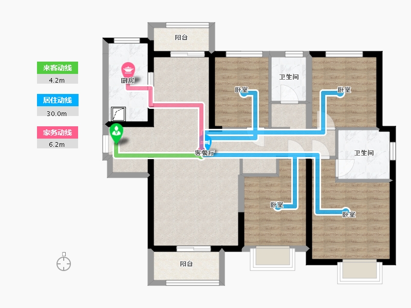 湖北省-武汉市-海尔产城创国际广场住宅-99.25-户型库-动静线