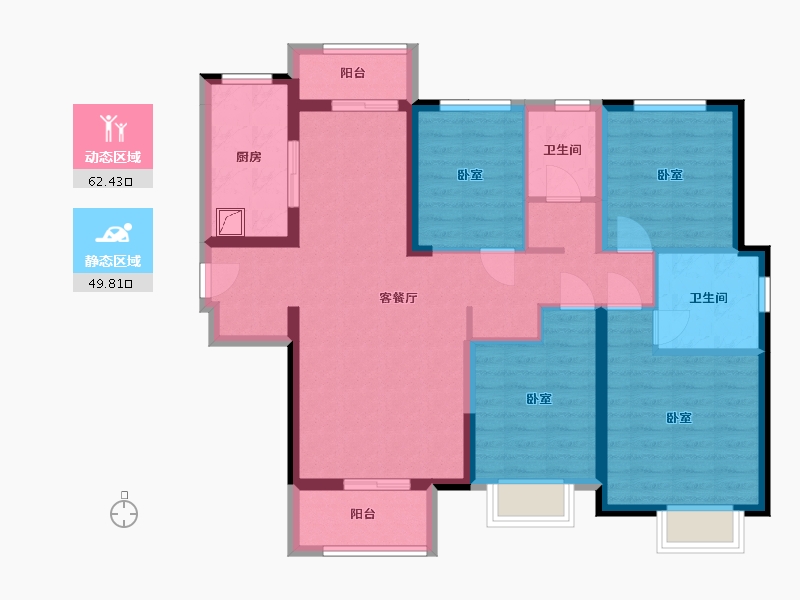 湖北省-武汉市-海尔产城创国际广场住宅-99.25-户型库-动静分区