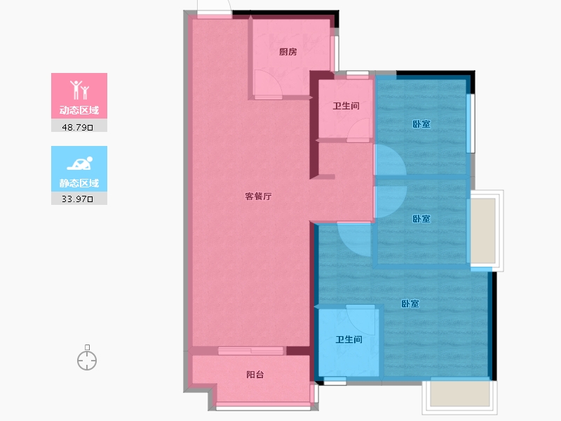 湖南省-长沙市-清控尖山湖-74.00-户型库-动静分区