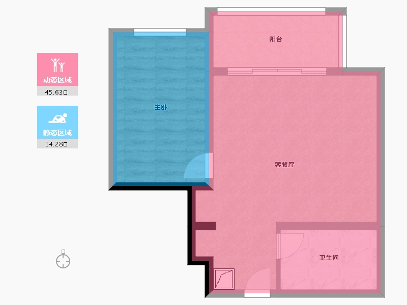 湖南省-长沙市-滨江一号-53.40-户型库-动静分区