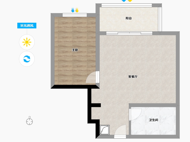 湖南省-长沙市-滨江一号-53.40-户型库-采光通风