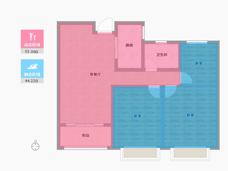 江苏省-南通市-中南世纪花城-89.00-户型库-动静分区