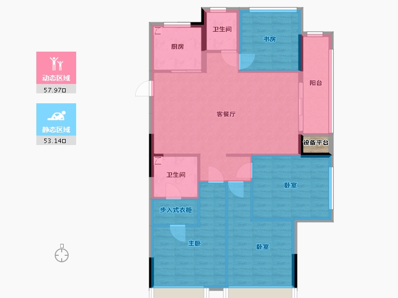 浙江省-嘉兴市-绿城华景川澜园-101.59-户型库-动静分区