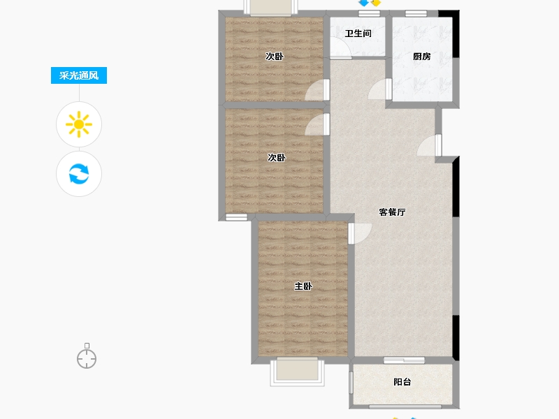 河南省-周口市-豫府花园-101.00-户型库-采光通风