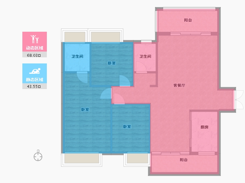 湖南省-郴州市-东禹麓峰春晓-102.28-户型库-动静分区