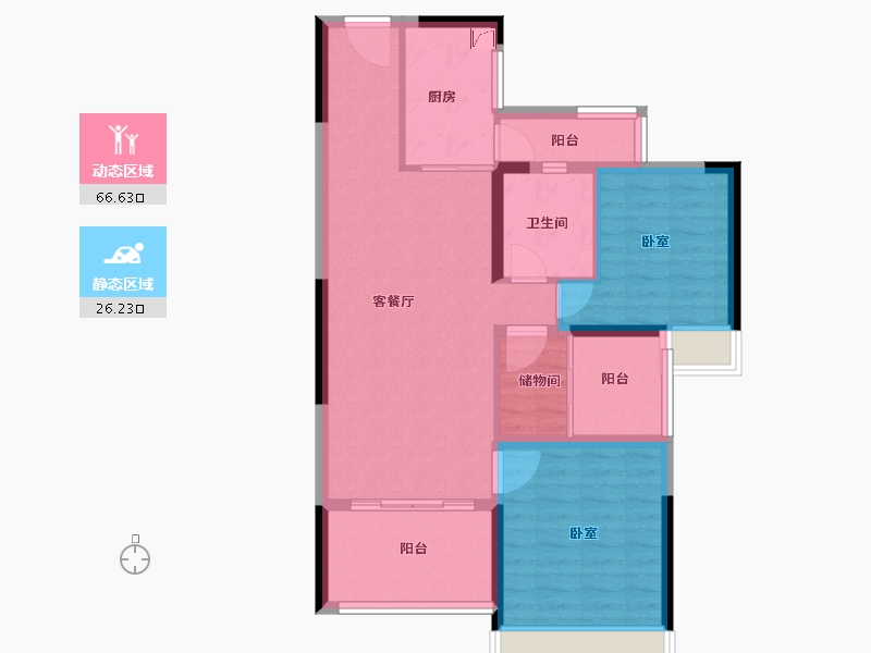 湖南省-岳阳市-恒大御景湾-82.97-户型库-动静分区