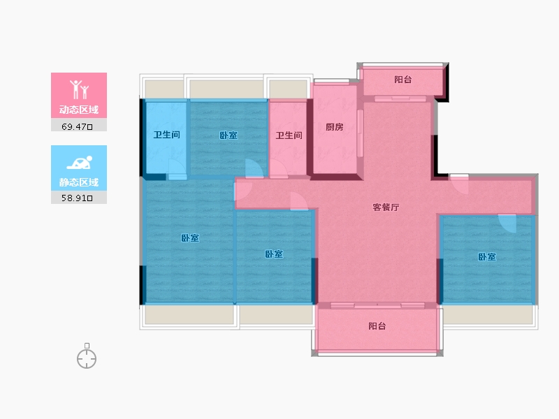 湖南省-常德市-汉寿山湖海·上城-116.00-户型库-动静分区