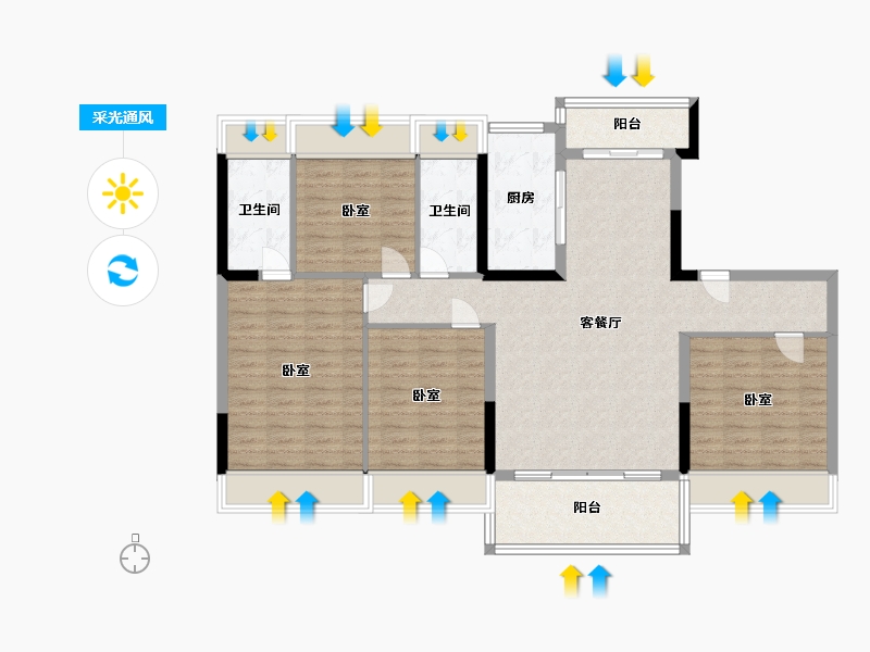 湖南省-常德市-汉寿山湖海·上城-116.00-户型库-采光通风