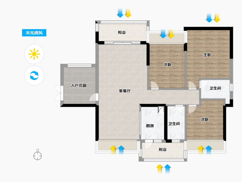 广东省-湛江市-樟树湾金樟水岸-96.99-户型库-采光通风